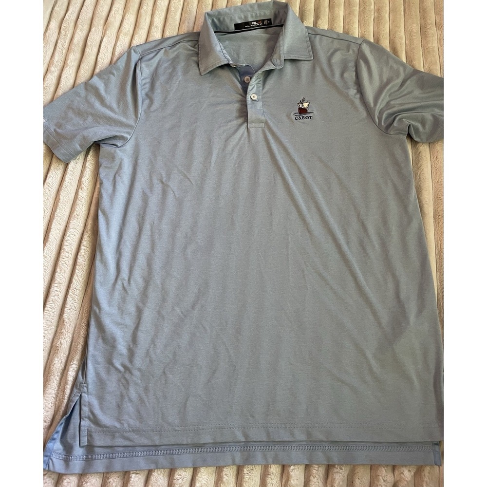 Polo RLX RALPH LAUREN Blue Performance Polo Shirt Cabot Golf Polo Medium